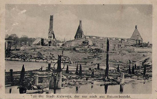 Kalvarija 1914-1917 Sugriautas tiltas
