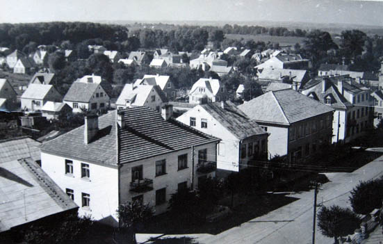 Kalvarija, 1965 m. panorama iš bažnyčios bokšto.