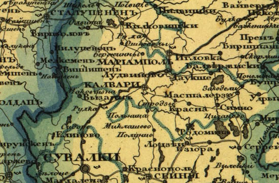 Karinis-kelių 1:1680000 1829 m. žemėlapis