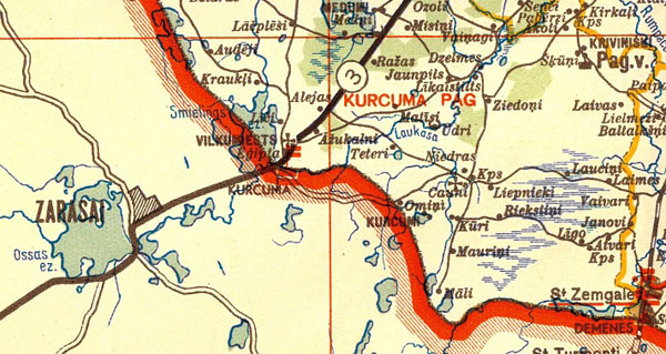 Latvijos kelių žemėlapis 1940