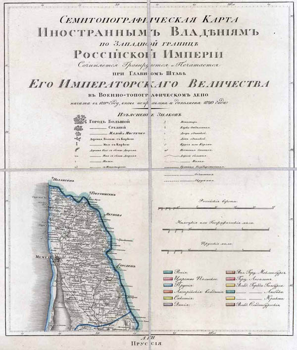  Semi-instrumental map showing abroad territories along west Russian border