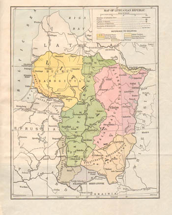 Карта Литовской Республики 1920