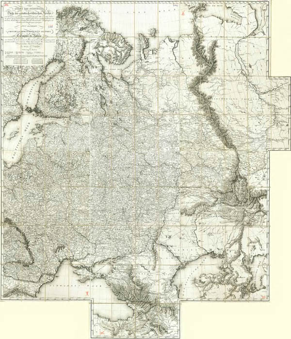 Europinės ir dalies Azijinės Rusijos dalies žemėlapis