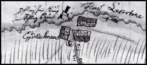Ein Theil des cantonements des Koenigl. Preuss. Regiment Bosniacken in Monath July 1790
