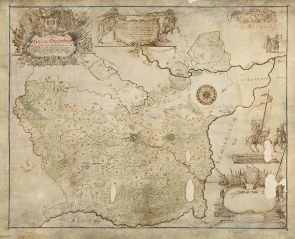 Biržų kunigaikštystės 1645 m. žemėlapis