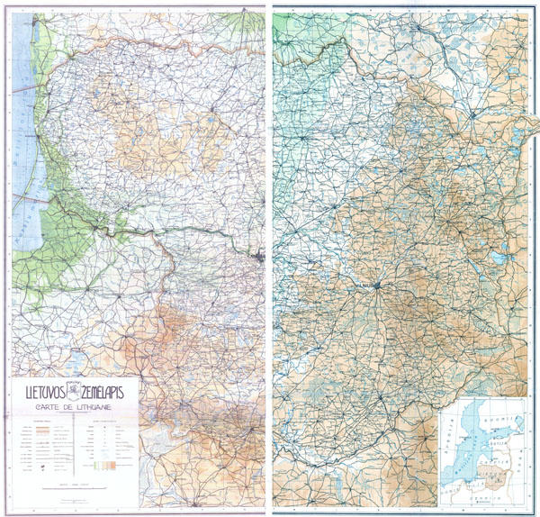Литовская карта масштабом 1:400000