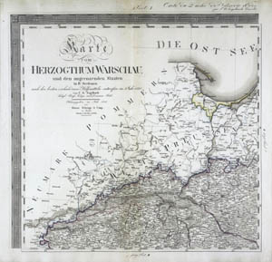Karte vom Herzogthum Warschau und den angrenzenden Staaten in IV Sectionen