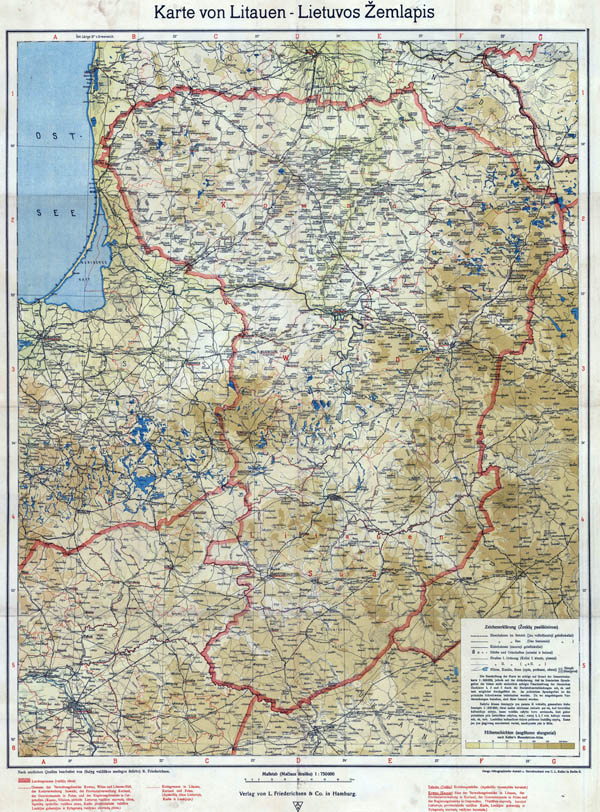 Карта Литвы 1918