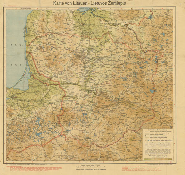 Карта Литвы 1918
