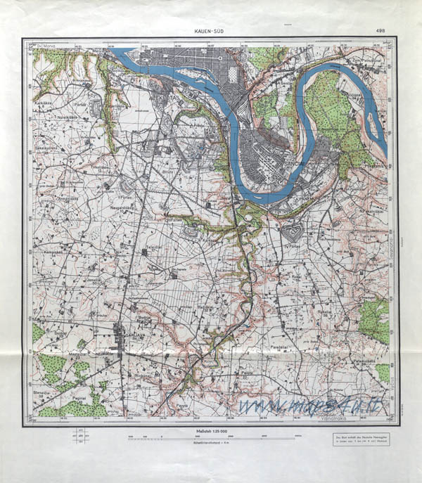 1:25000, German maps 498 Kauen Sud