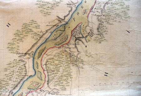 Карта пограничная империи Всероссийской с Прусскими владениями по реке Неману