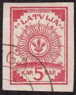 Latvian stamp on KdWR map
