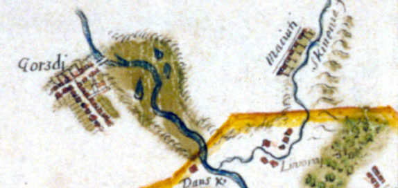 Gargždai on maps 1670
