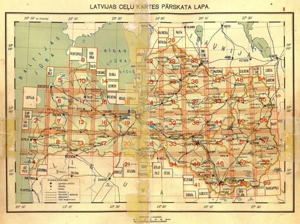 Карта дорог Латвии 1940