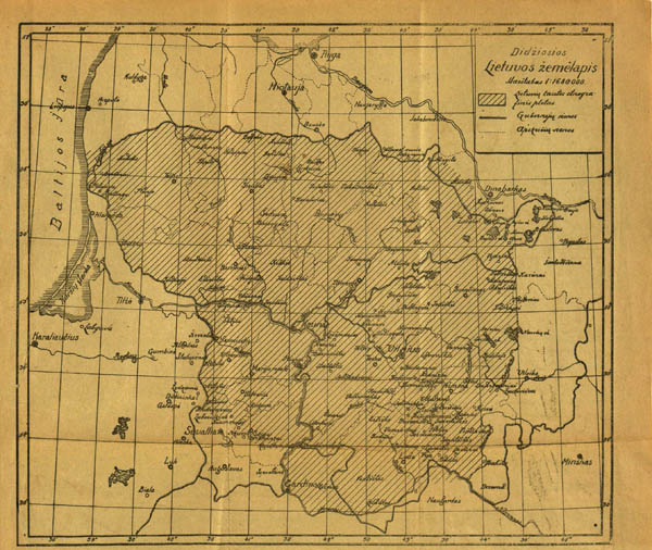 Карта Великой Литвы 1918