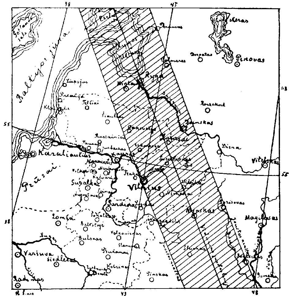 карта зоны затьмения солнца в 1914 г.