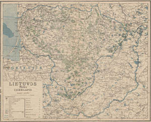 Map of forests of Lithuania