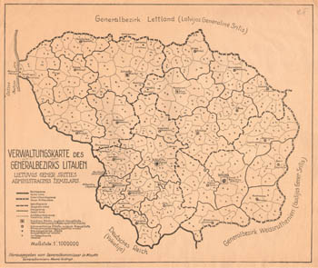 Карта Литовской области 1941