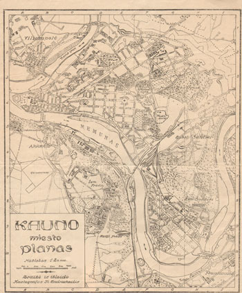St.Anriukaitis 1920 Kauno miesto planas