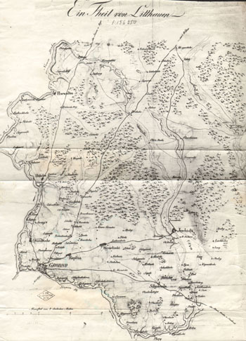 Dalies Lietuvos žemėlapis 1795-1800