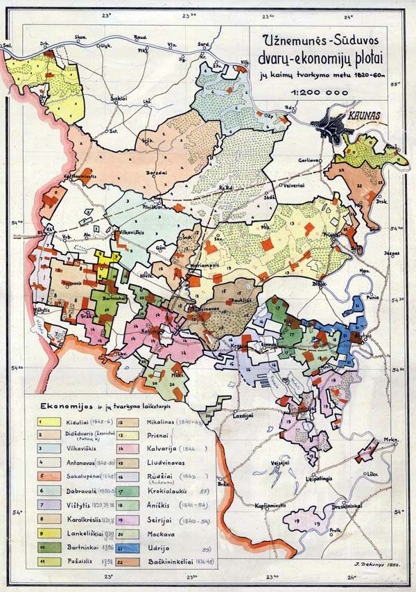  Maps and plans showing handling of territories in Lithuania