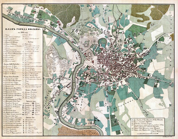 Plan of city Vilnius