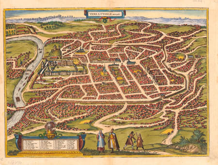 G.van Bruynen, F.Hoogenbergh. Vilniaus miesto planas, 1581