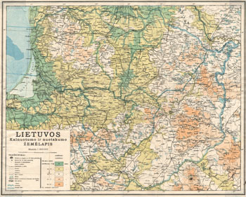 Matulionis Kalnuotumo ir nuotakumo žemėlapis 1937