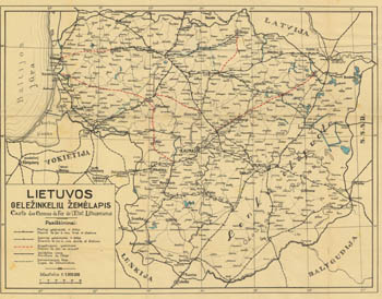 Lietuvos gele�inkelių �emėlapis 1930