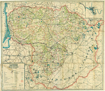 Lietuvos kelių žemėlapis 1929