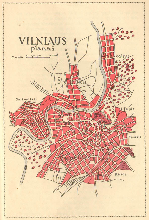 Plan of city Vilnius